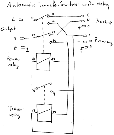 Schematic diagram with switch-back delay